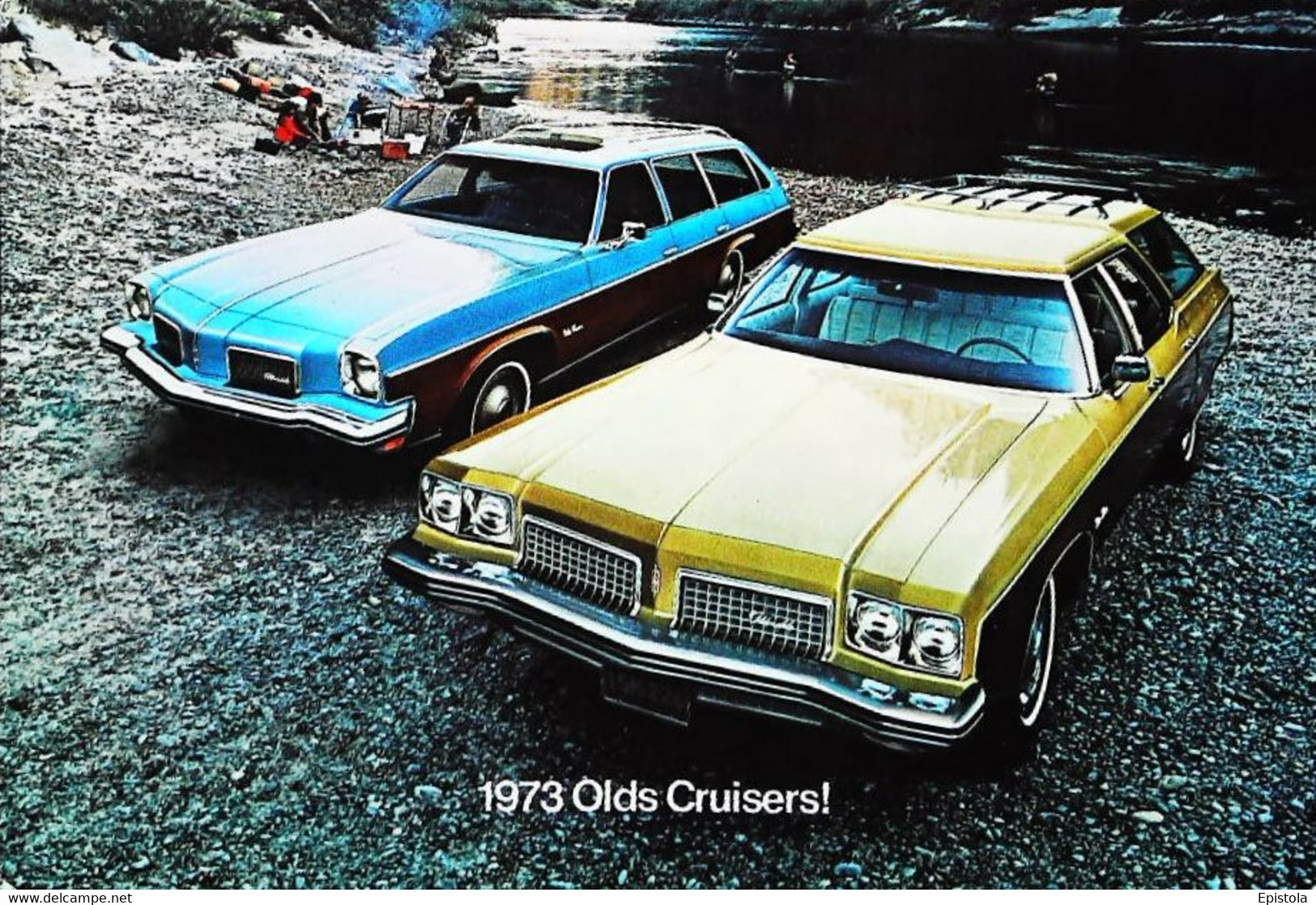 ► Automobile Publicité OLDSMOBILE -  Cruiser Wagon 1973  USA  - Maxi Carte 17 X 12  Cm - American Roadside