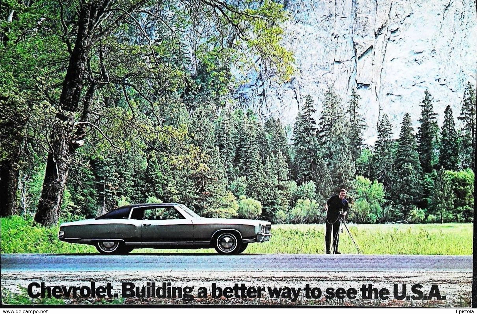 ► Yosemite National Park 1972  CHEVROLET Monte Carlo Building A Better Way To See The U.S.A. Maxi Carte 22 X 15 Cm - Yosemite