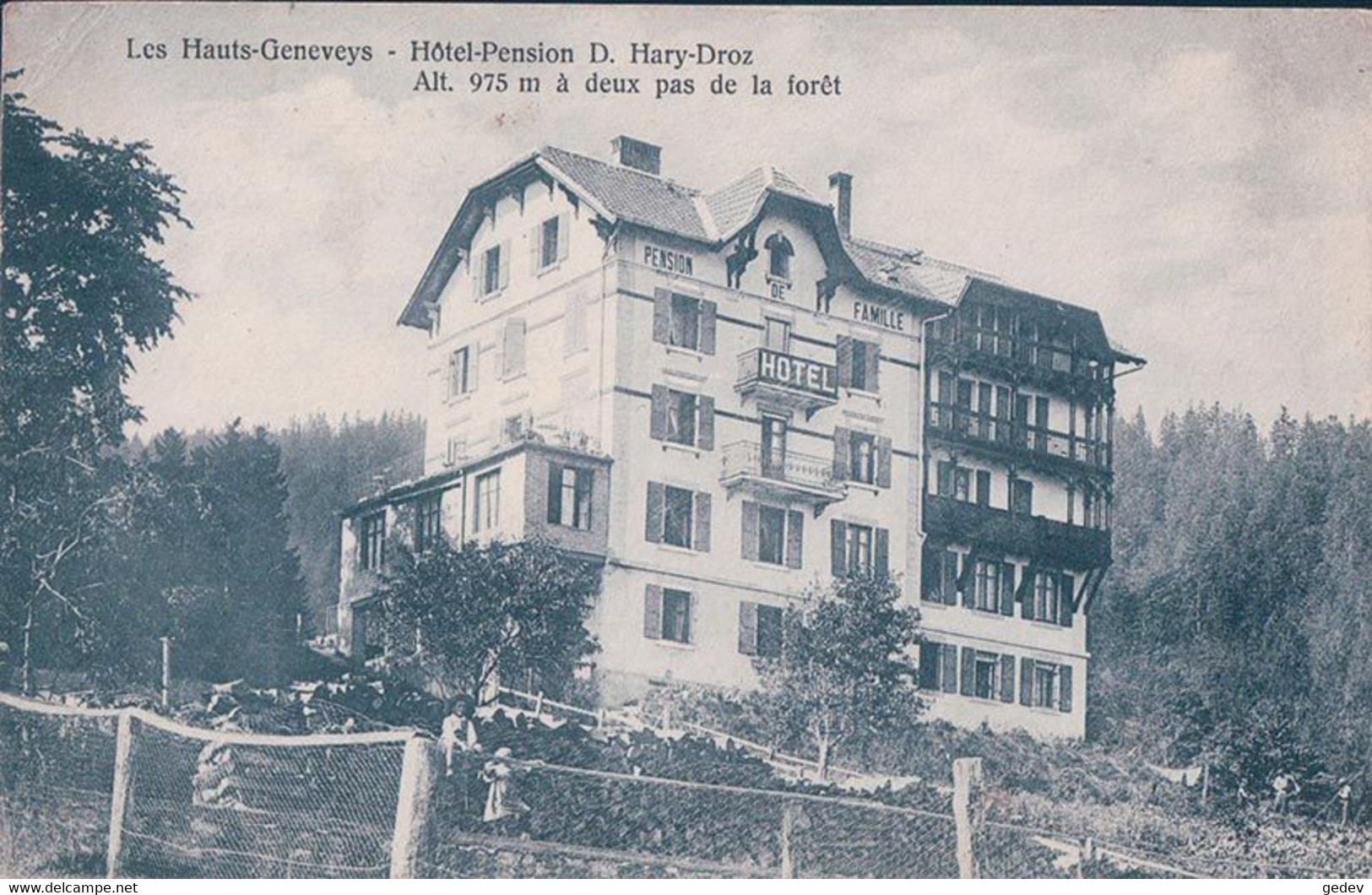 Les Hauts-Geneveys NE, Hôtel Pension D. Hary-Droz (4.1.1912) - Les Hauts-Geneveys