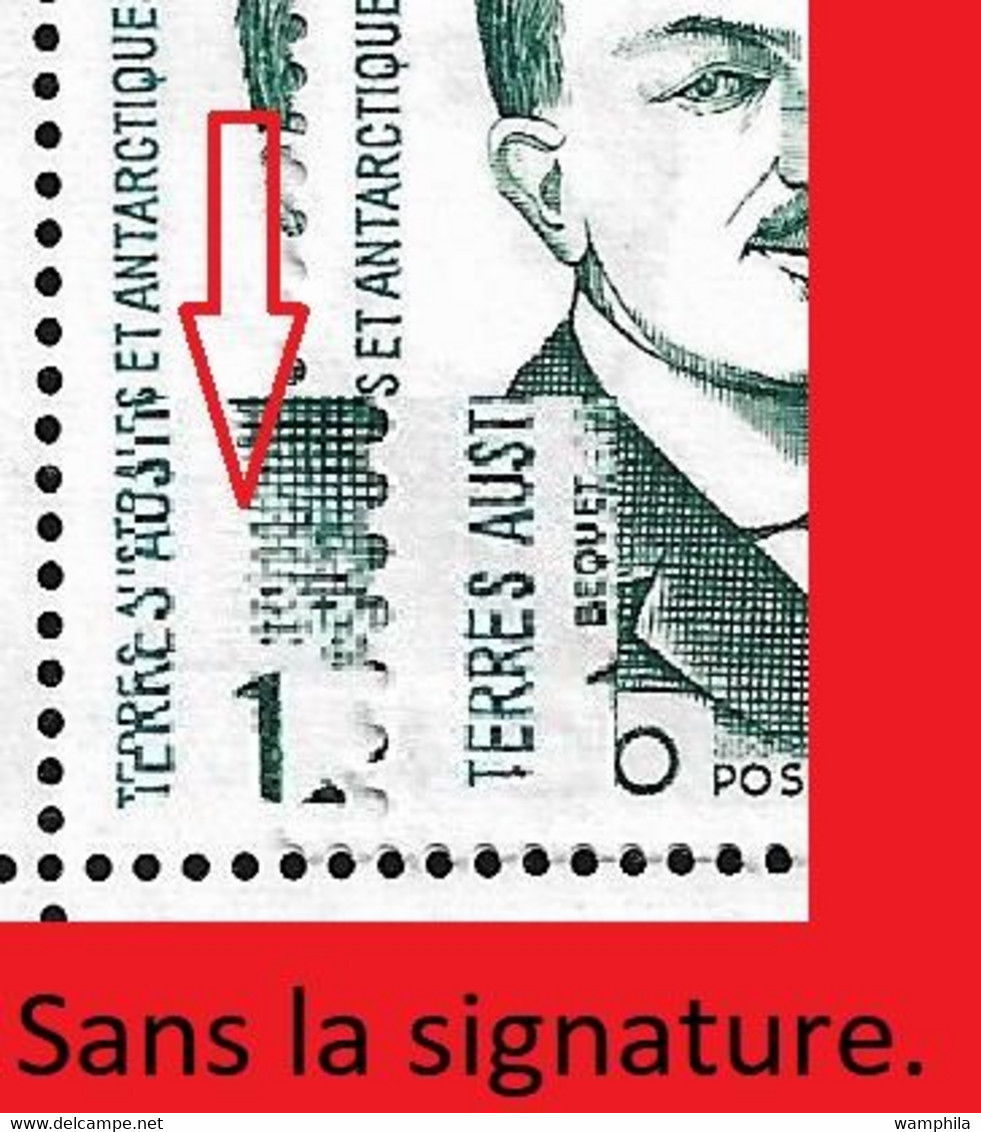 T.A.A.F .N°94a** 4 Variété Dans Un Bloc De 4 Sans Signature Du Graveur. Cote 168€. - Imperforates, Proofs & Errors