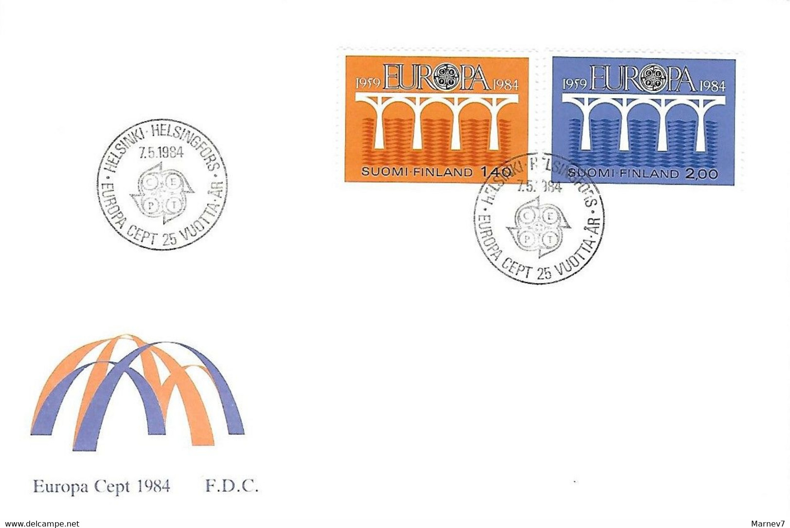 FINLANDE - EUROPA 908/909 - Cad Helsinki 7 5 1984 - 1er Jour - - Covers & Documents