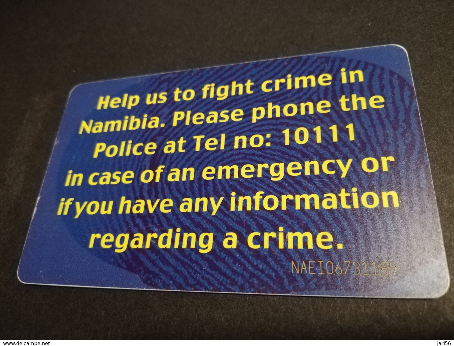 NAMIBIA    $20 STOP CRIME     Fine Used       **4240** - Namibia