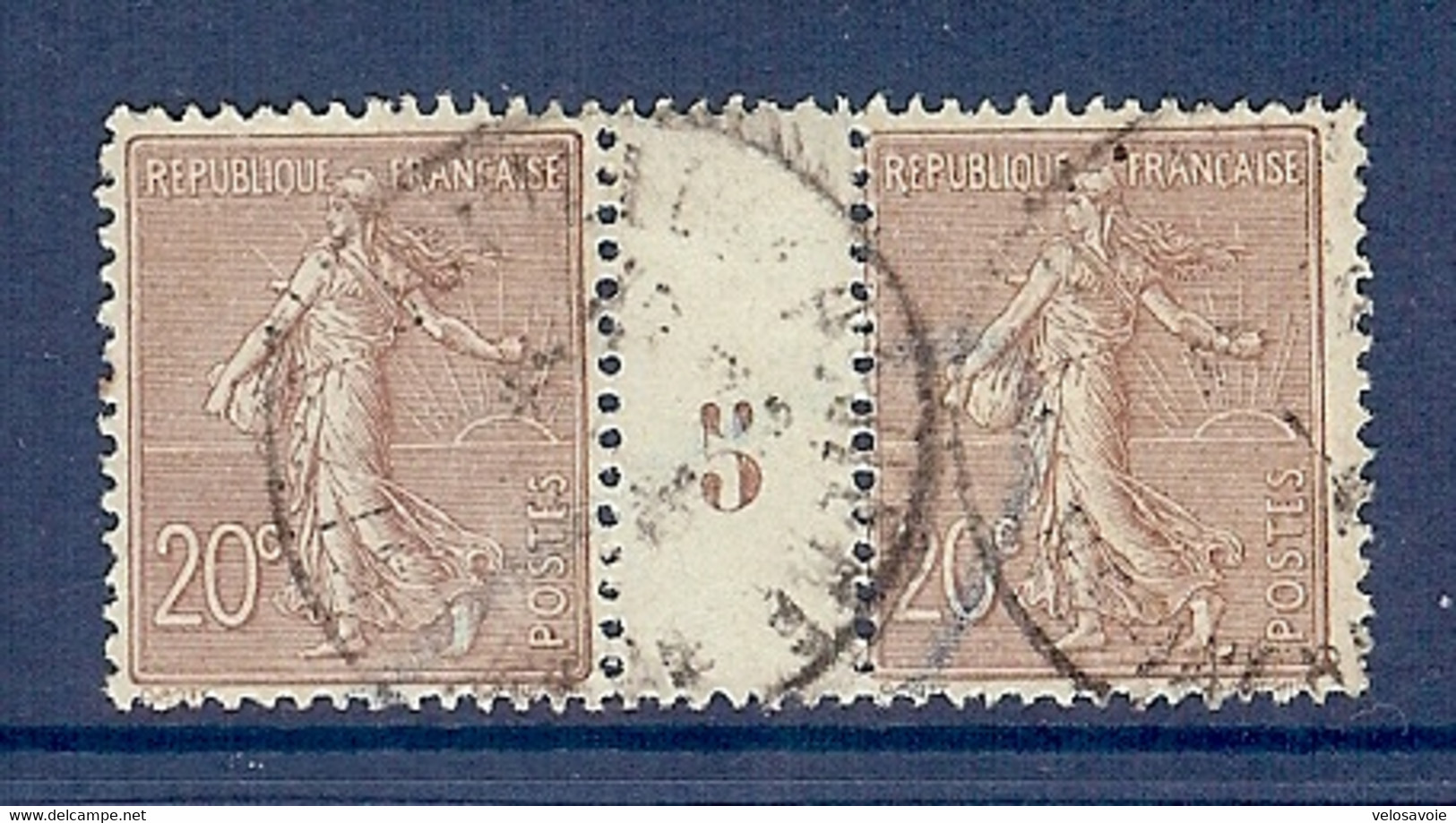 N° 131 SEMEUSE LIGNEE 20c MILLESIME 5 OBLITERE TTB - Millésimes