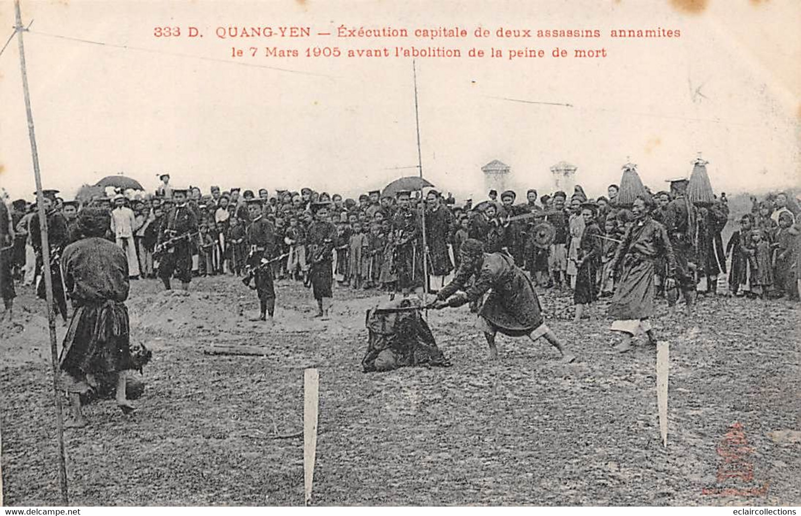 Asie. Viêt-Nam :Tonkin: Justice. Exécution De Deux Assassins  7 Mars 1905 Avant Abolition    5 Cartes  A Quang-Yen - Vietnam