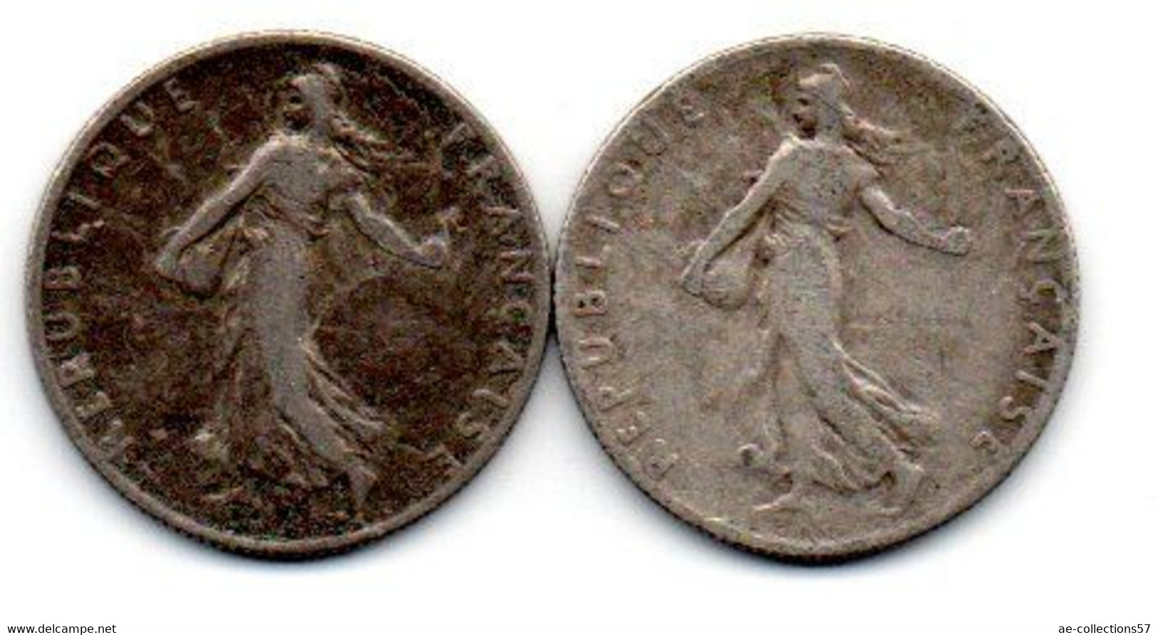 Lot De 2 Monnaies  - 50 Centimes 1901 Et 1907 -  TB+ - Andere & Zonder Classificatie