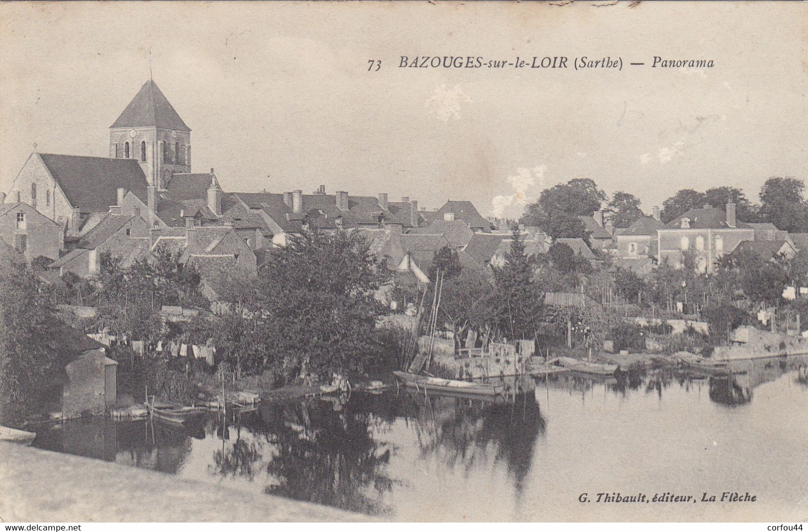 72 - BAZOUGES Sur Le LOIR : Panorama. Rousseurs Au Dos. - Altri & Non Classificati