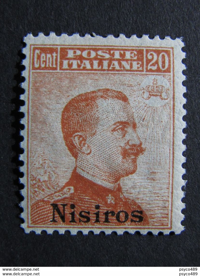 ITALIA Colonie Egeo Nisiro-1917- "Italia Sopr." C. 20 Senza Filigrana MH* (descrizione) - Egée (Nisiro)