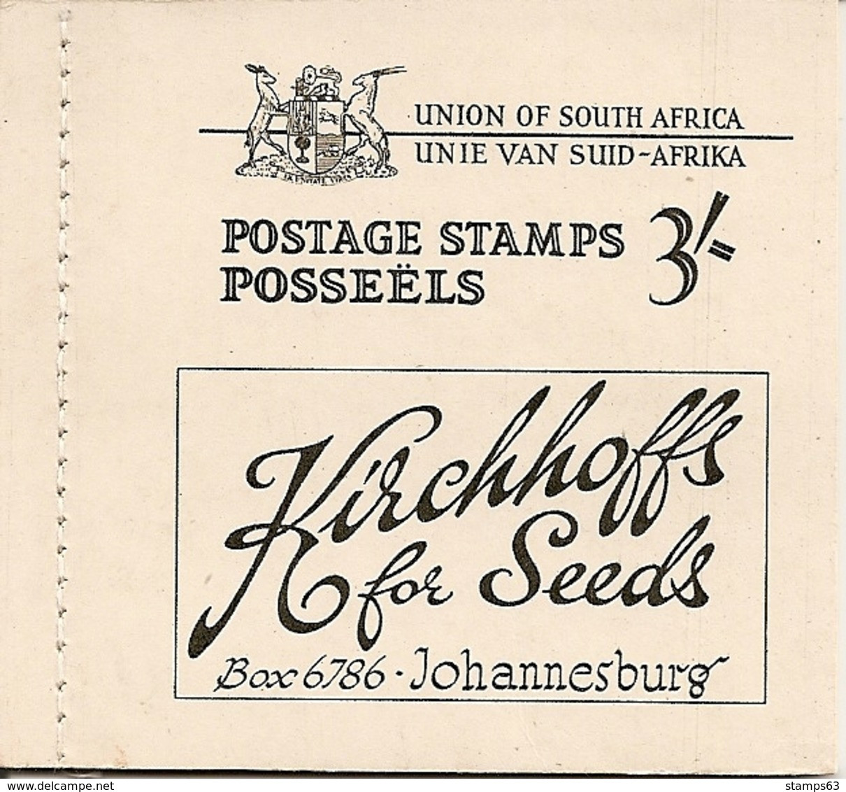 SOUTH AFRICA, 1948, Booklet 18,  3/-, Springbok, Van Riebeeck's Ship, Gold Mine - Postzegelboekjes