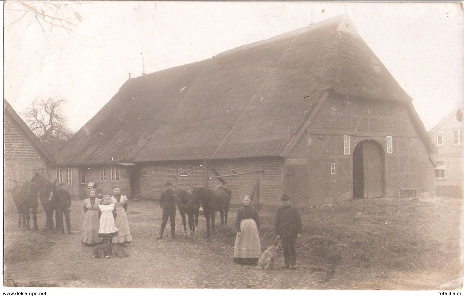 LÜTAU Schleswig Original Private Fotokarte Bauernhof Belebt Familie 22.9.1910 Gelaufen - Schwarzenbeck