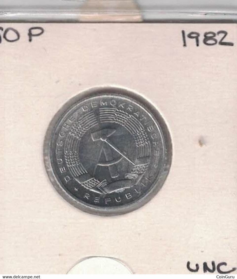 GDR Germany 50 Pfennig 1982 UNC - 50 Pfennig