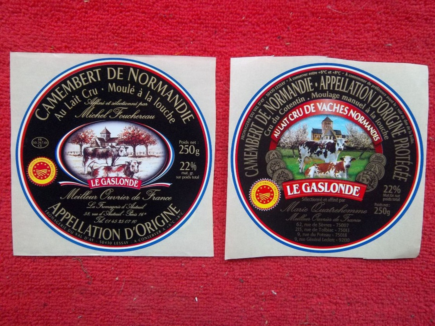 Etiquettes De Camembert "spéciale Palais De L'Élysée" (pourtour Bleu/blanc/rouge) Lot De 2 ! - Cheese