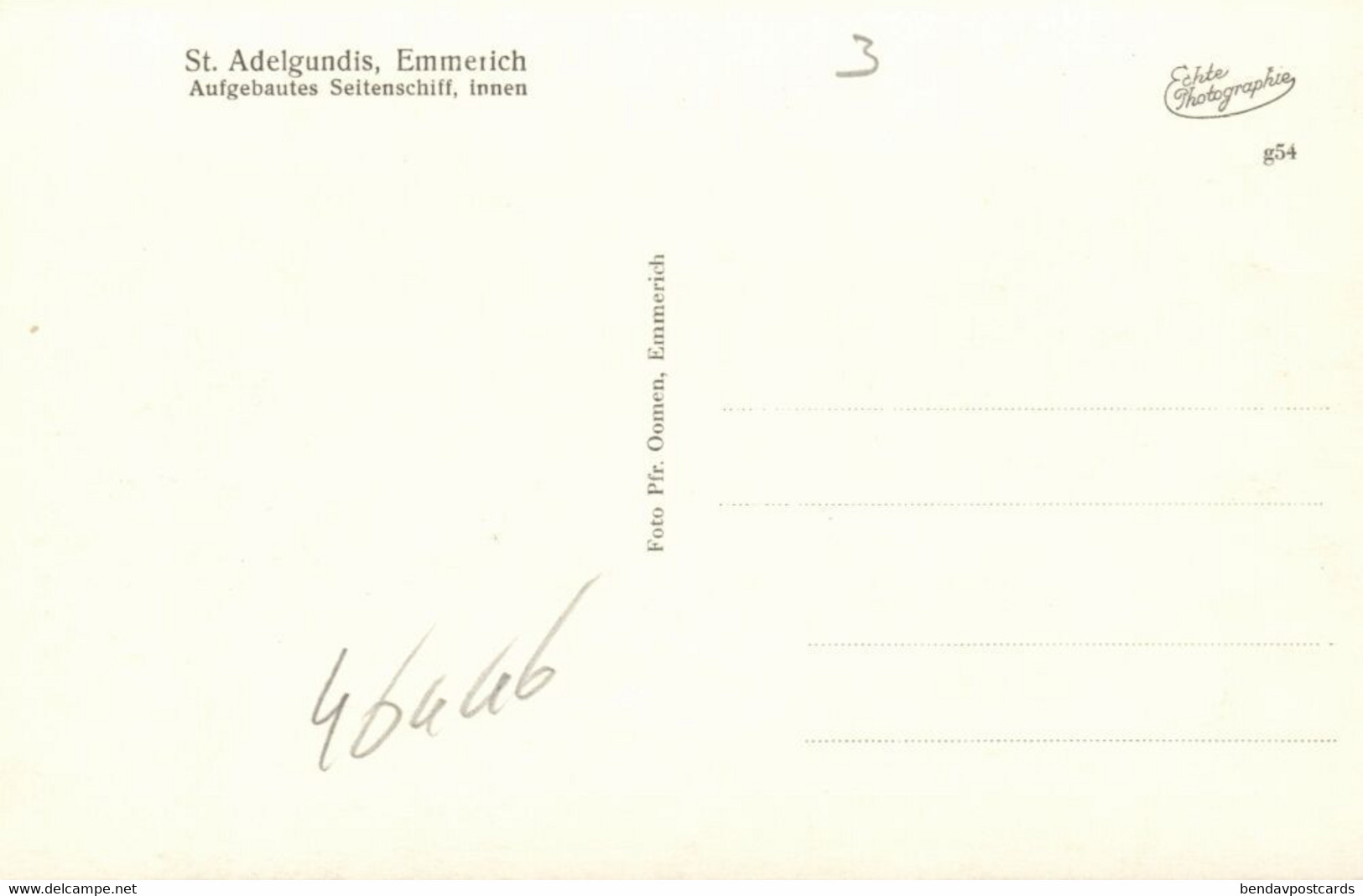 EMMERICH, St. Adelgundis, Aufgebautes Seitenschiff, Innen (1957) AK - Emmerich