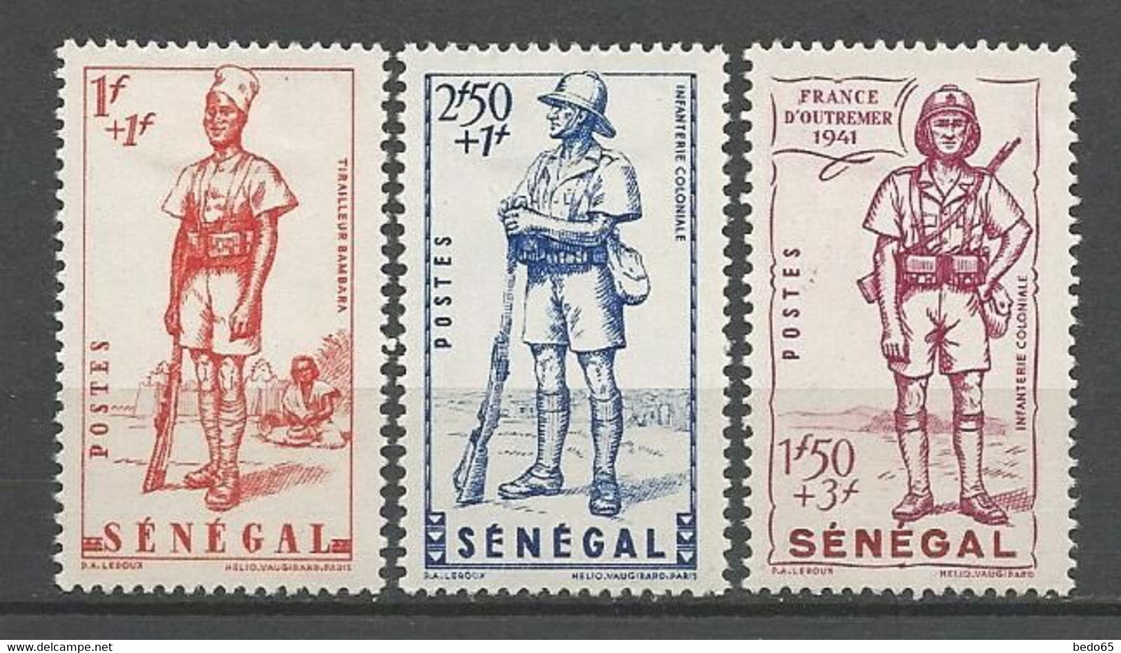 SENEGAL  N° 170 à 172 NEUF*  TRACE DE CHARNIERE / MH / - Neufs