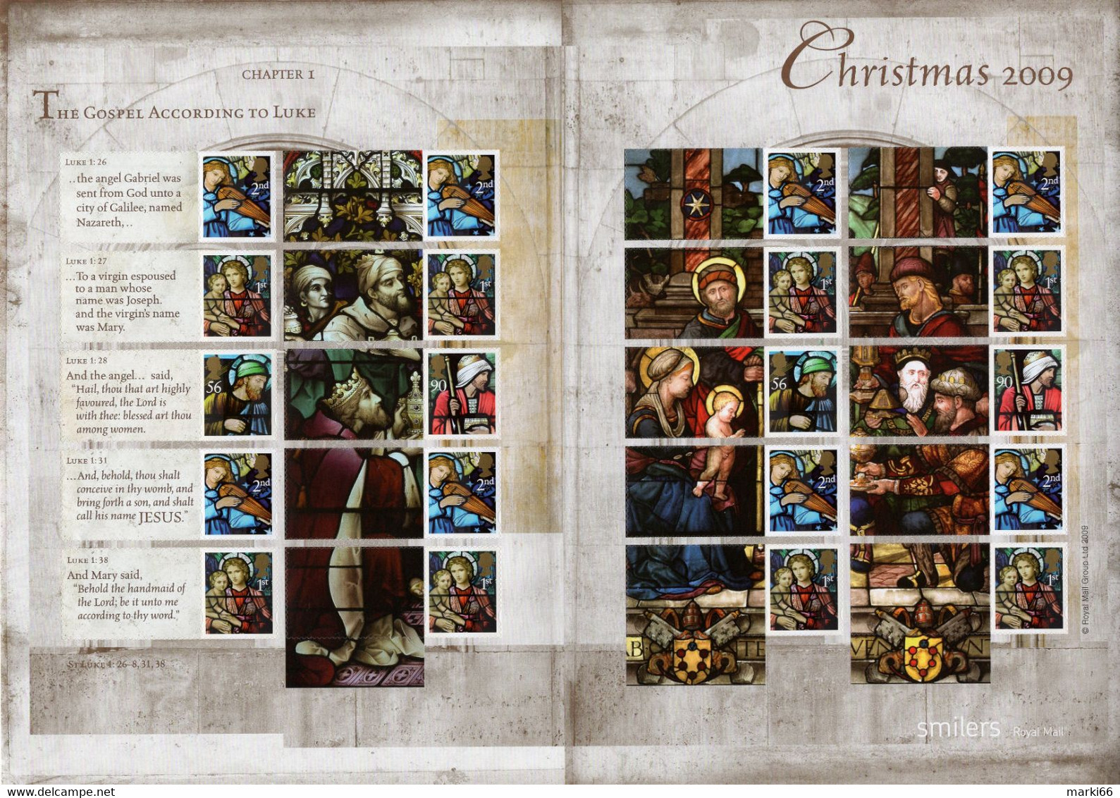 Great Britain - 2009 - Christmas 2009 - Mint Personalized Generic Stamp Sheet (smilers Sheet) - Personalisierte Briefmarken