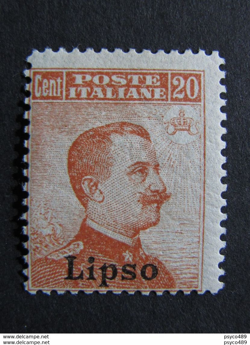 ITALIA Colonie Egeo Lipso-1917- "Italia Sopr." C. 20 Senza Filigrana MH* (descrizione) - Egeo (Lipso)