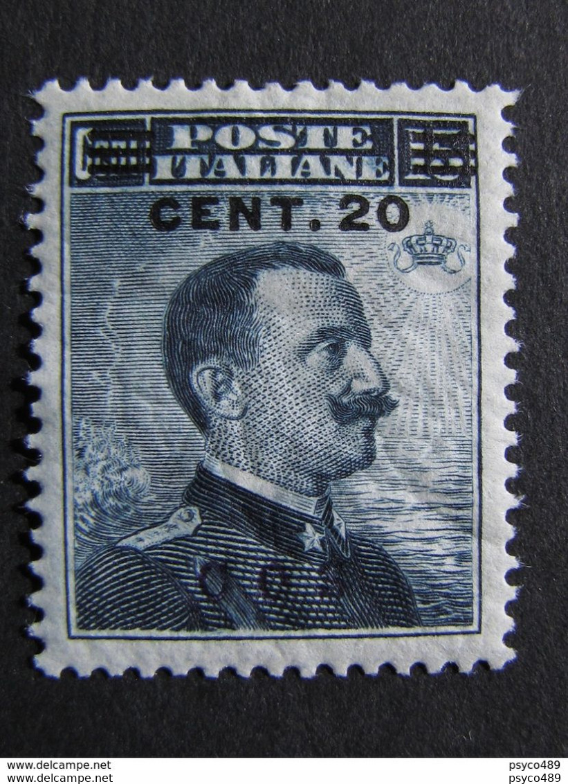 ITALIA Colonie Egeo Cos-1916- "Italia Sopr." C. 20 Su 15 MH* (descrizione) - Egeo (Coo)