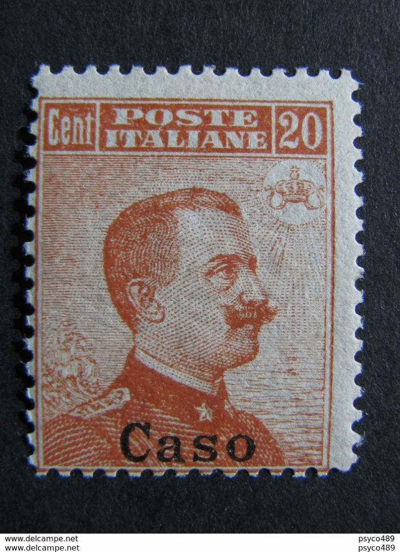 ITALIA Colonie Egeo Caso-1917- "Italia Sopr." C. 20 Senza Filigrana MH* (descrizione) - Egée (Caso)