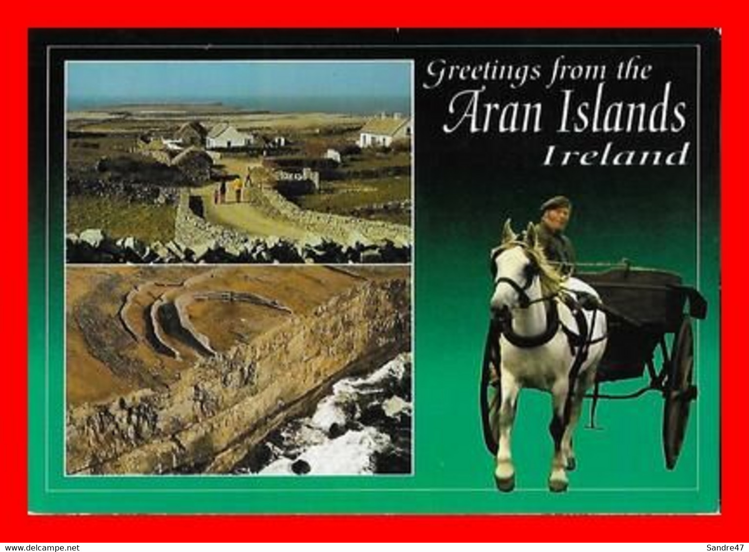 3 CPSM/gf IRELAND. Eventide, Croagh Patrick / Greetings From The Aran Islands / The Ingratiating Island...M054 - Mayo