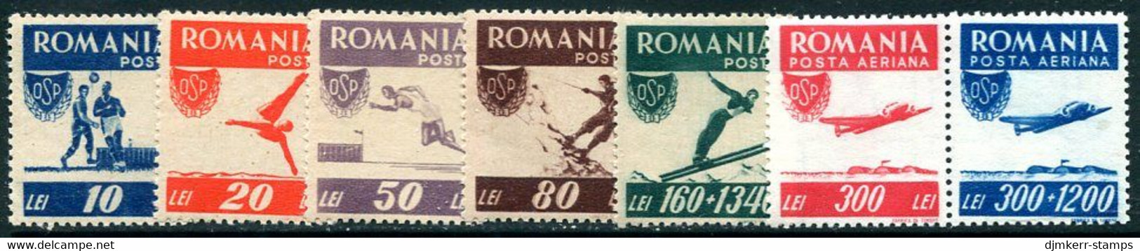 ROMANIA 1946 People's Sport Perforated MNH / **.  Michel 1000-04A, 1005-06 - Nuovi