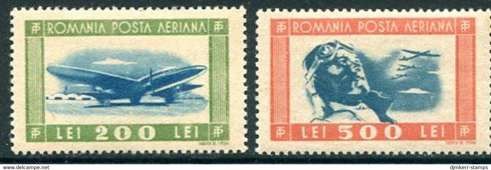 ROMANIA 1946 Aircraft MNH / **.  Michel 998-99 - Unused Stamps