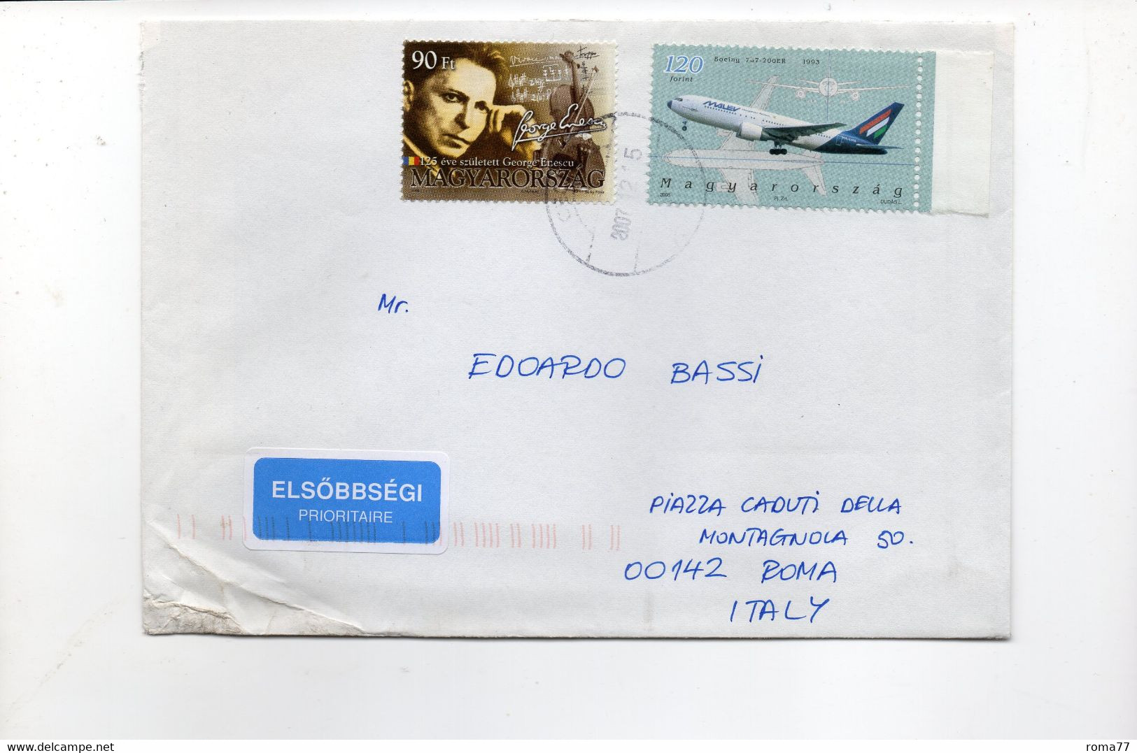 HOG203 - UNGHERIA 2007 , Lettera Per L'italia - Lettres & Documents