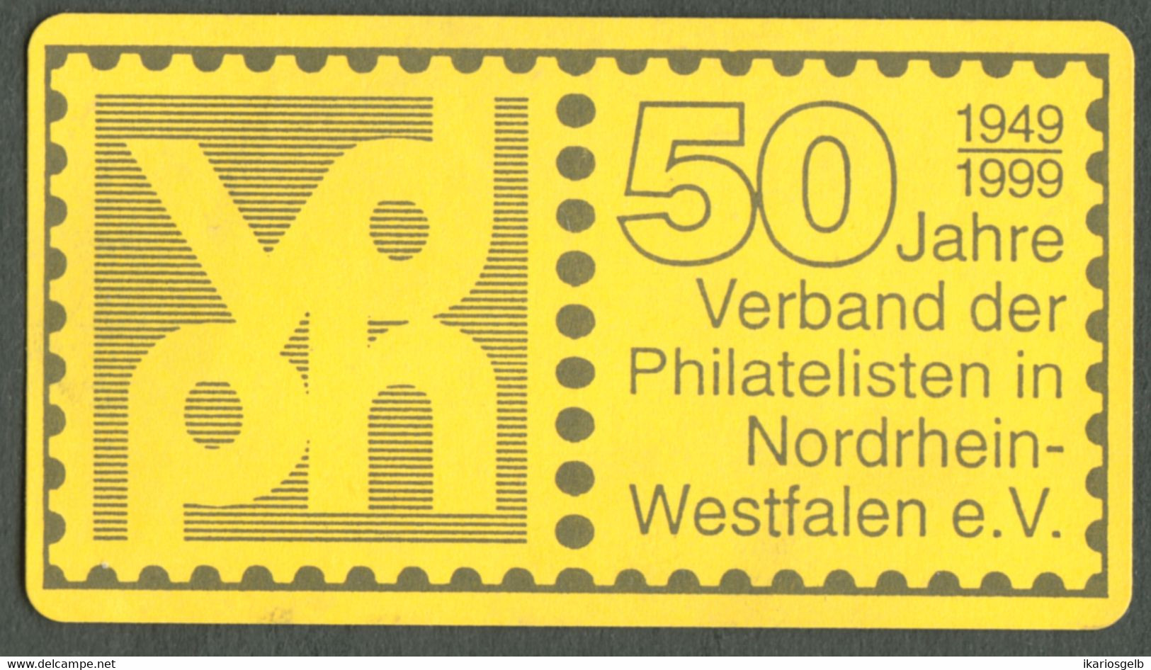 Düsseldorf 1999 " 50 Jahre VDPH Verband Der Philatelisten NRW " Vignette Cinderella Reklamemarke - Cinderellas