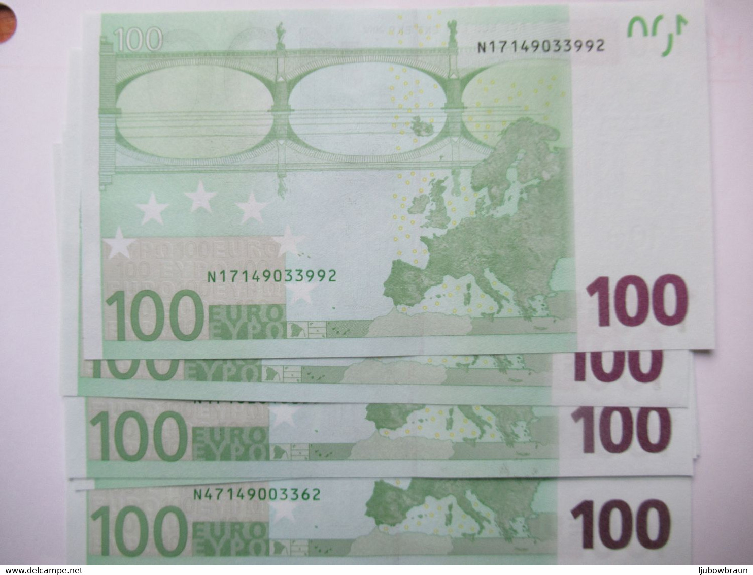 100 Euro-Schein N , Draghi, Unc. Preis Für Je - 100 Euro