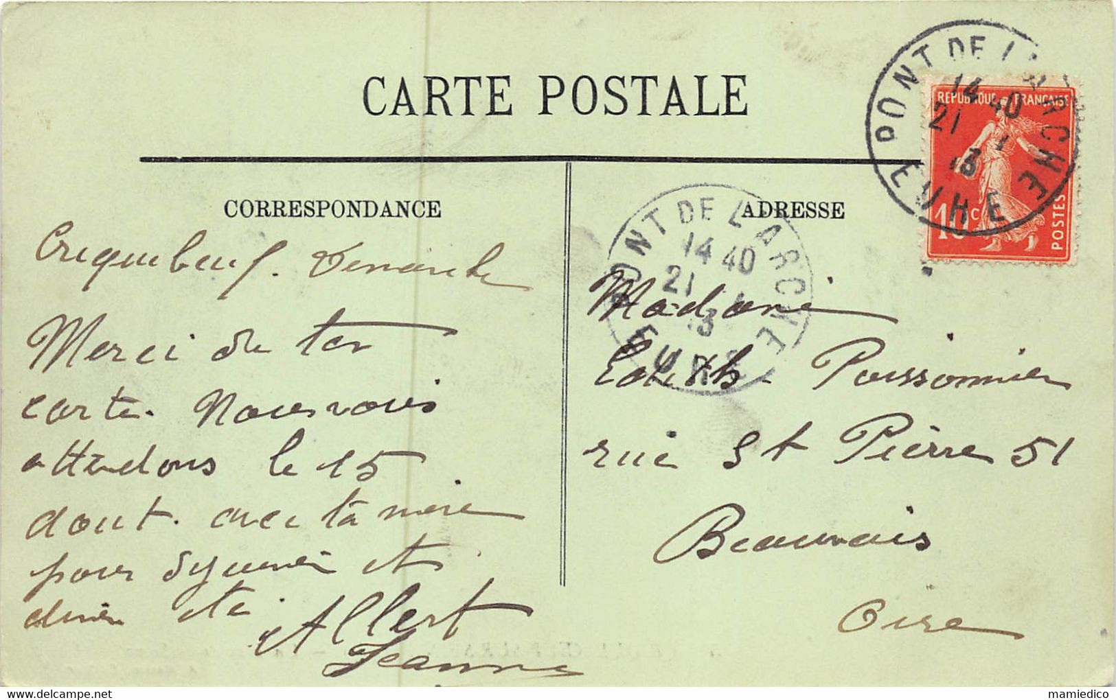 1913 CRIQUEBOEUF-SUR-SEINE Un Bras De La Seine. Barque Avec 2 Personnages Et Un Chien. 2 SCANS. TBE - Otros & Sin Clasificación