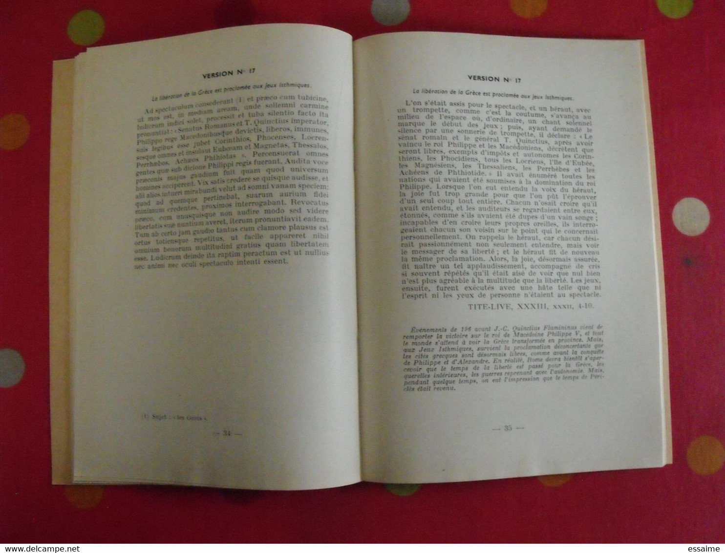 Trente Versions Latines à L'usages Des Premières ABC + Livre Du Professeur. Nathan 1961 - Fiches Didactiques