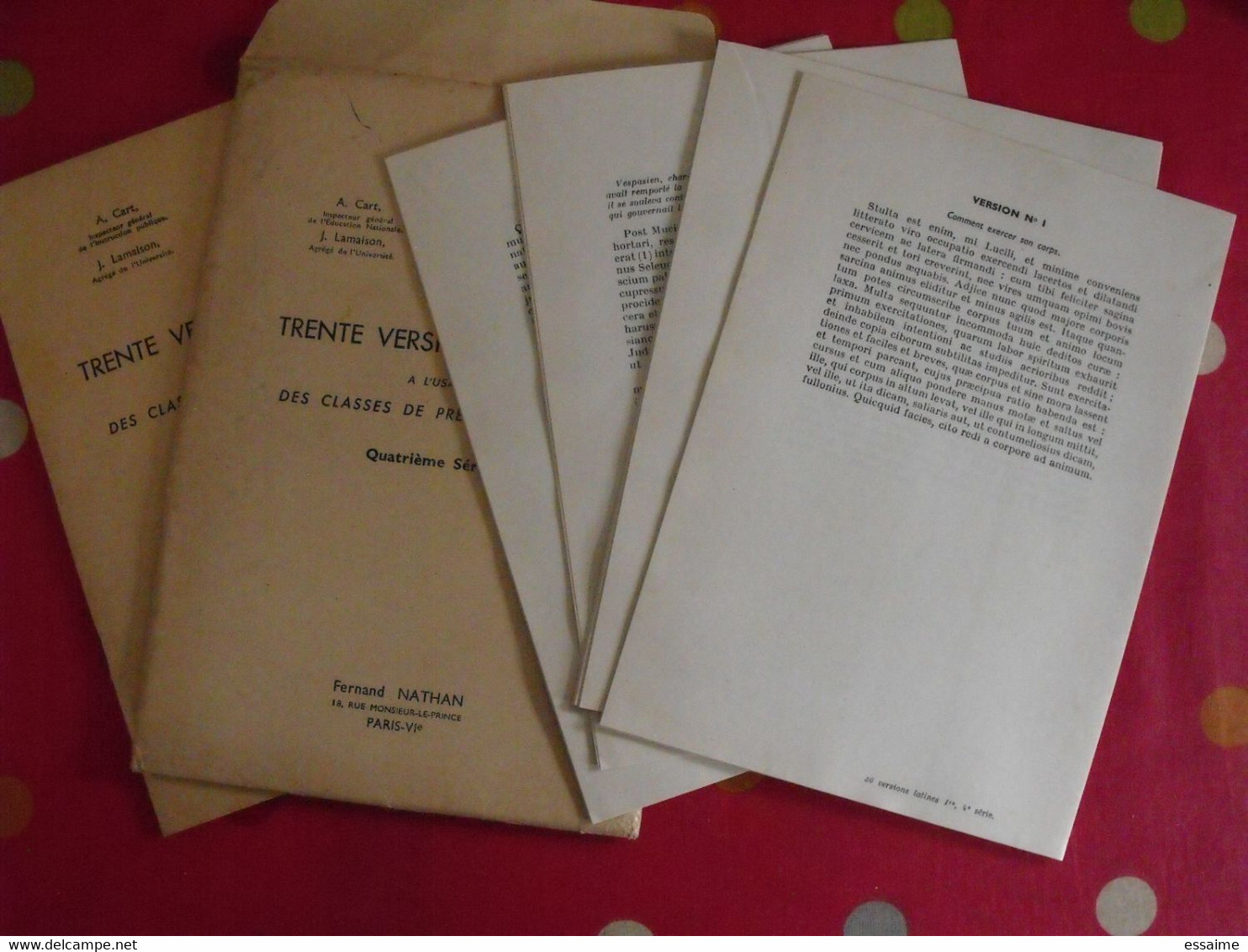 Trente Versions Latines à L'usages Des Premières ABC + Livre Du Professeur. Nathan 1961 - Fichas Didácticas