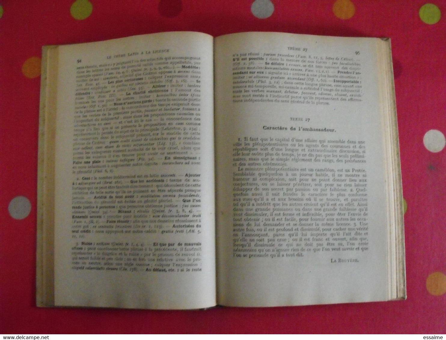 Le Thème Latin à La Licence Es-lettres. Guillemin. Bibliothèque Des Humanités.  Hatier 1945 - 18 Ans Et Plus