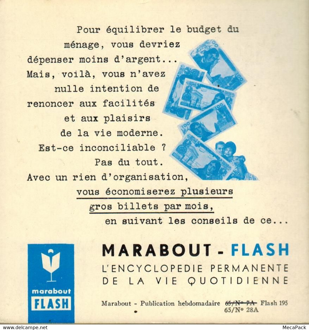 Marabout Flash N°195 - Dépensez Moins Vivez Mieux! 20% D'économies Sur Votre Budget (1965) - Comptabilité/Gestion