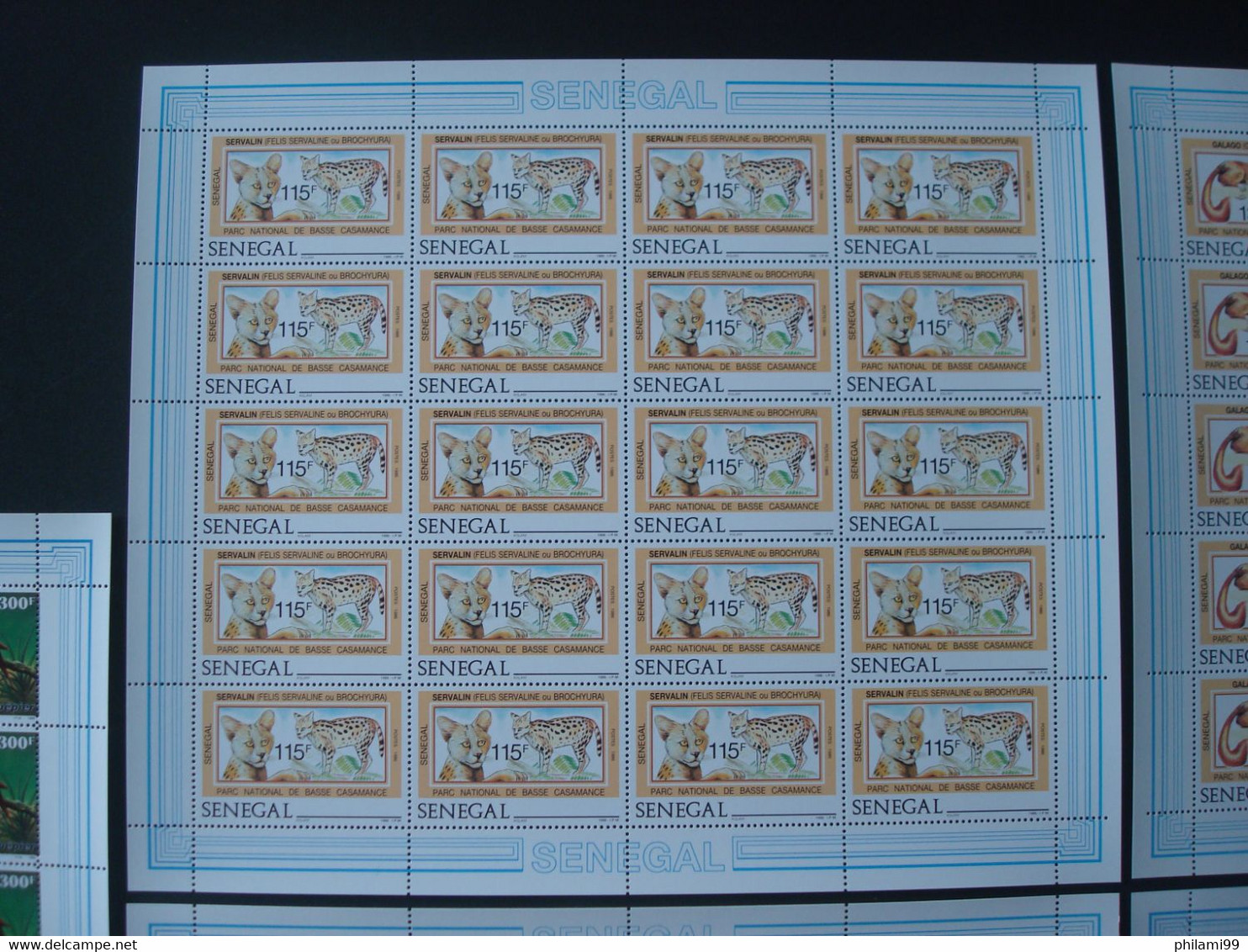 SENEGAL 1987 5 FULL SHEETS MNH** BUZIN CASAMANCE MAMMALS BIRDS 1986  Nr 722/725 + 726/727 - Senegal (1960-...)