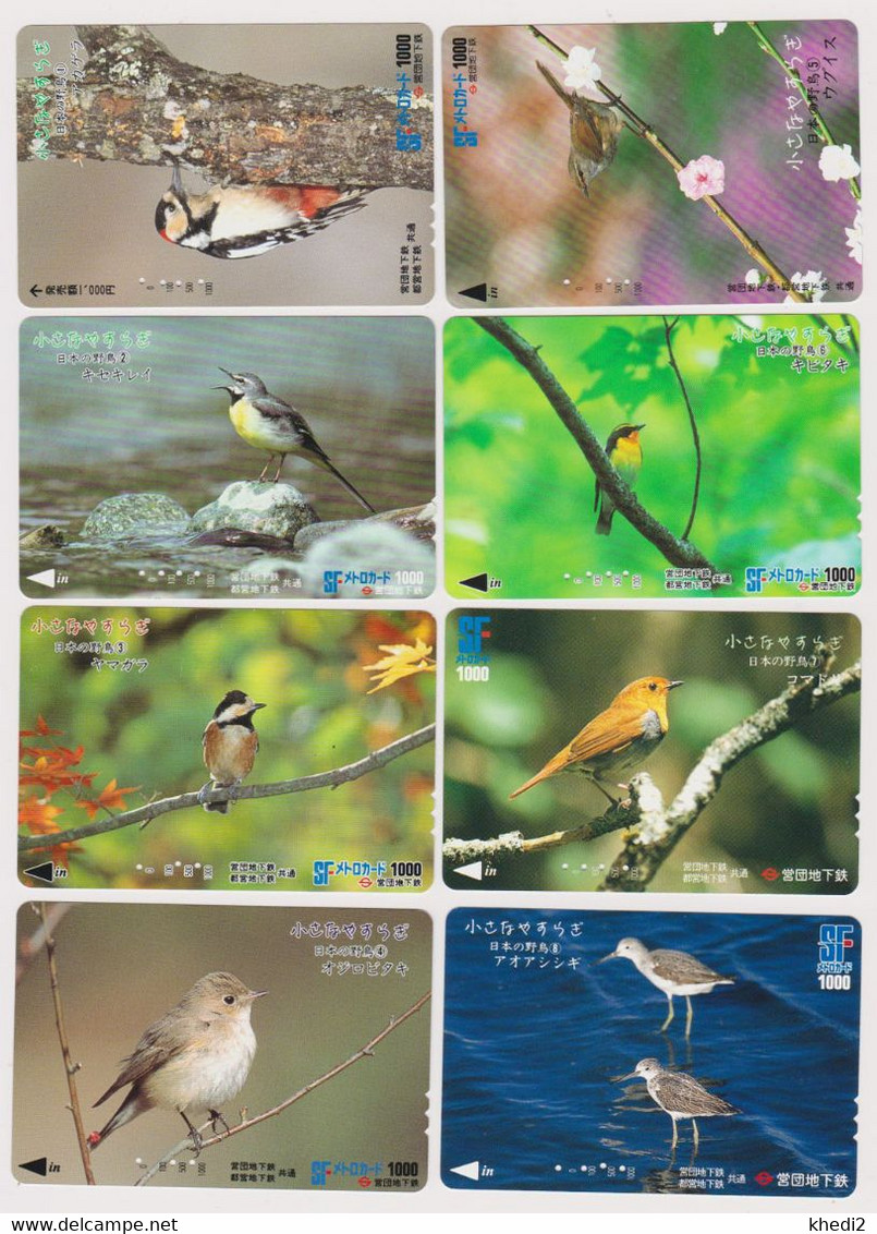 JAPON - SERIE COMPLETE NUMEROTEE De 16 Cartes OISEAUX   OISEAU  - LOT COMPLETE SET 16 JAPAN Cards BIRD BIRDS - Sperlingsvögel & Singvögel