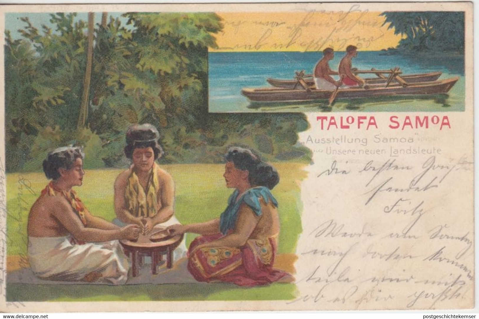 Samoa - Talofa Samoa Ausstellung "Unsere Neuen Landsleute" Farblitho 1902 - Samoa