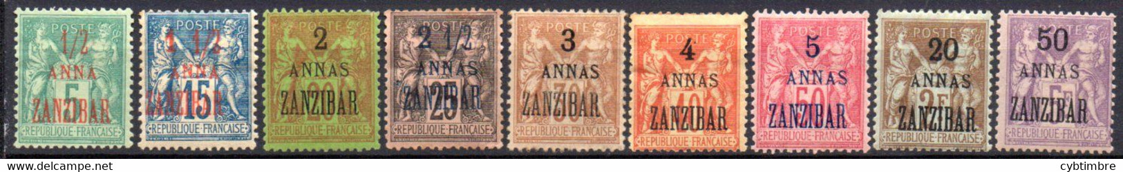 Zanzibar: Yvert N° 17/31*; 9 Valeurs - Unused Stamps