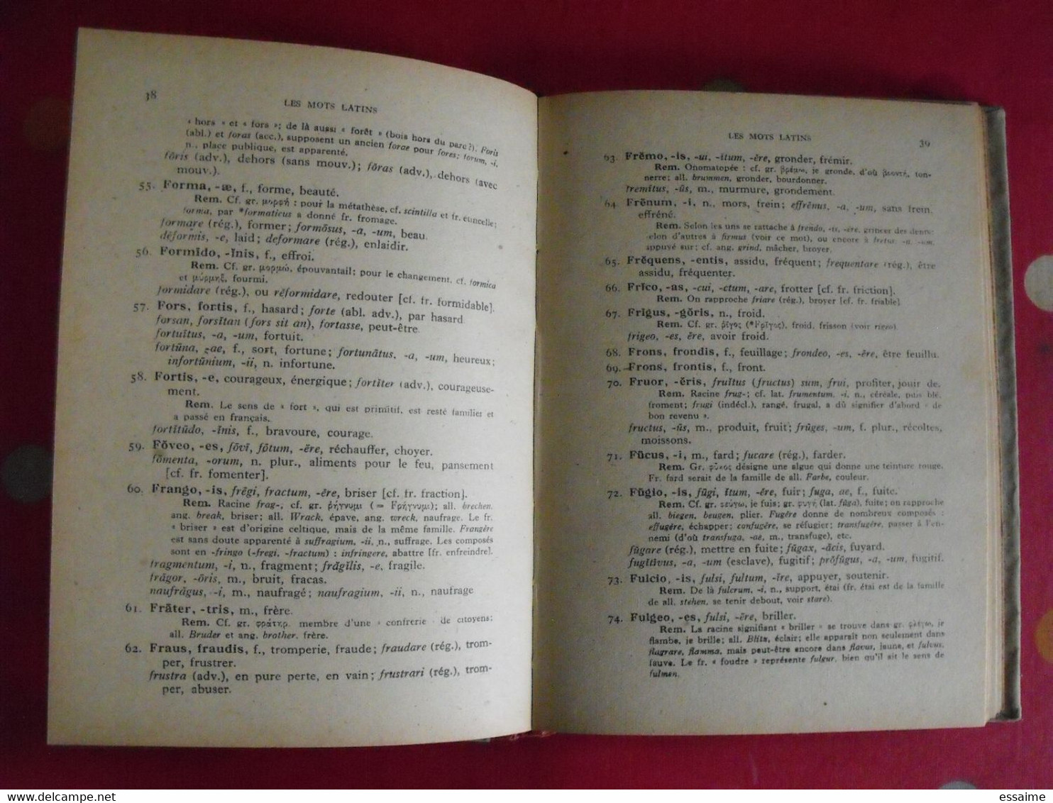 Les Mots Latins Classés Par Famille. H. Petitmangin. De Gigord 1916. Latin - 18 Ans Et Plus