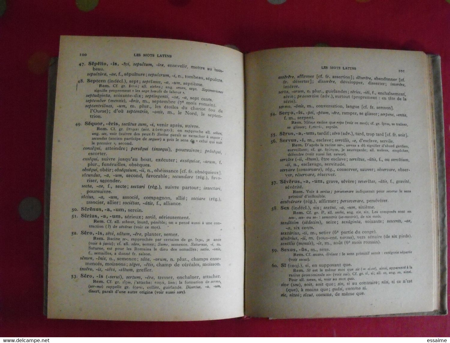 Les Mots Latins Classés Par Famille. H. Petitmangin. De Gigord 1916. Latin - 18 Ans Et Plus