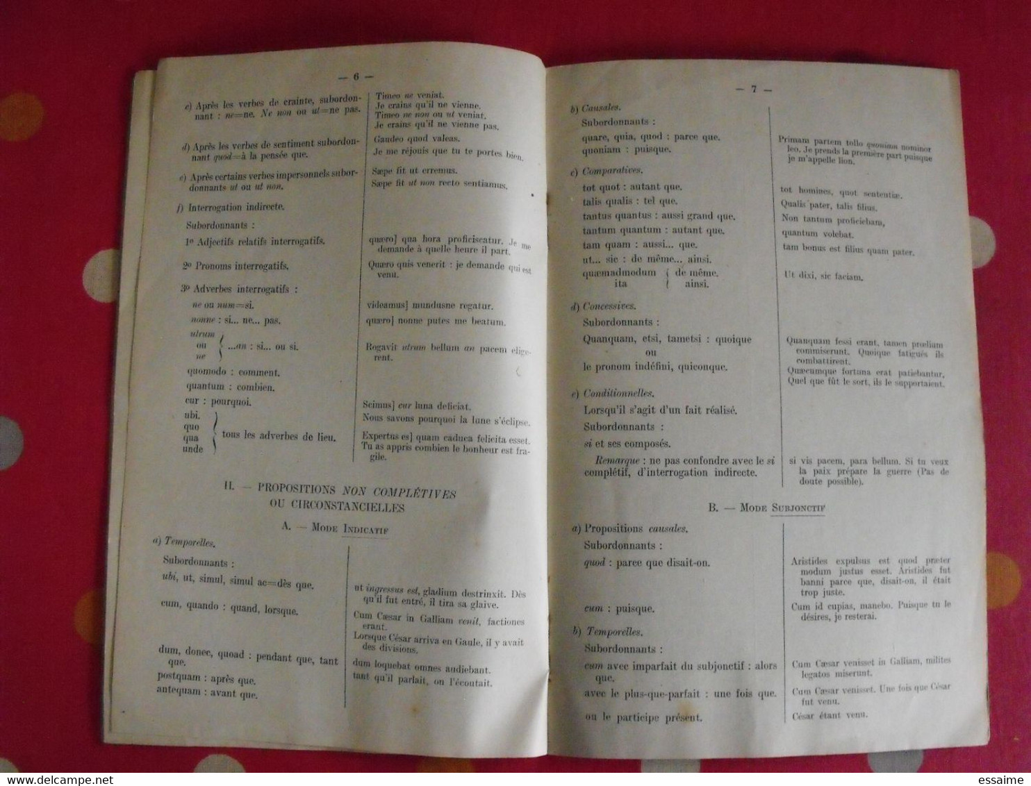 Latin-succès. Tableau-Résumé De Syntaxe Latine. A. Martin. 1935 - Learning Cards