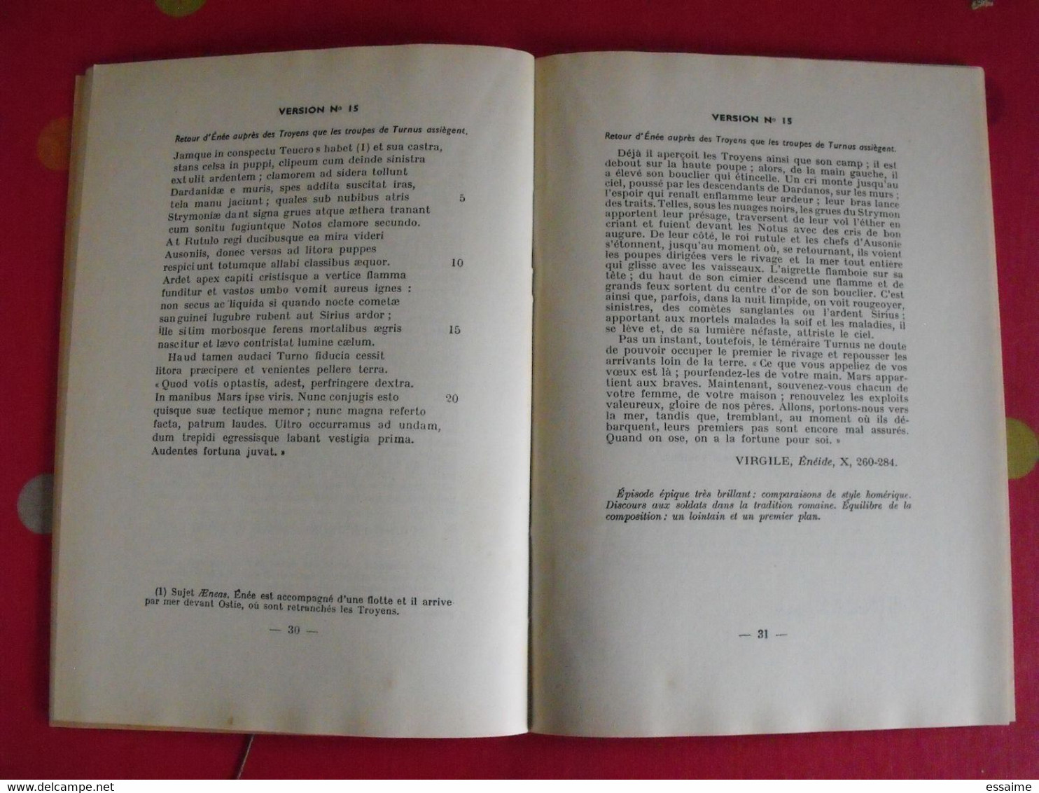 Trente Versions Latines à L'usages Des Premières ABC : Livre Du Professeur. Nathan 1959 - Learning Cards