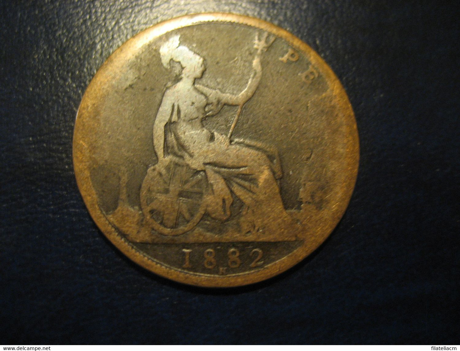 One Penny 1882 Queen Victoria Bronze Coin UK England Great Britain - Andere & Zonder Classificatie