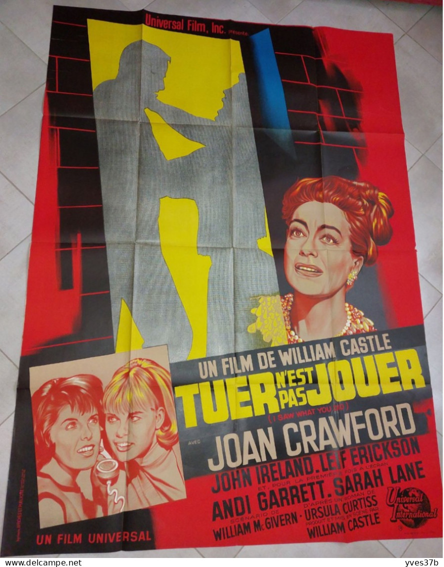 "Tuer N'est Pas Jouer" Joan Crawford, J. Ireland...1965 - Affiche 120x160 - TTB - Manifesti & Poster