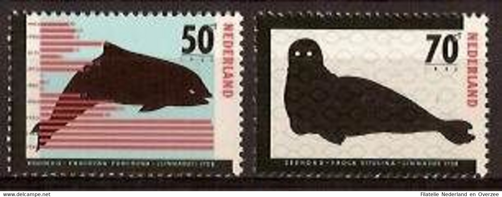 Nederland 1985 NVPH Nr 1338/1339 Postfris/MNH Bedreigde Dieren, Animals, Animaux, Bruinvis, Zeehond, Seal - Ungebraucht