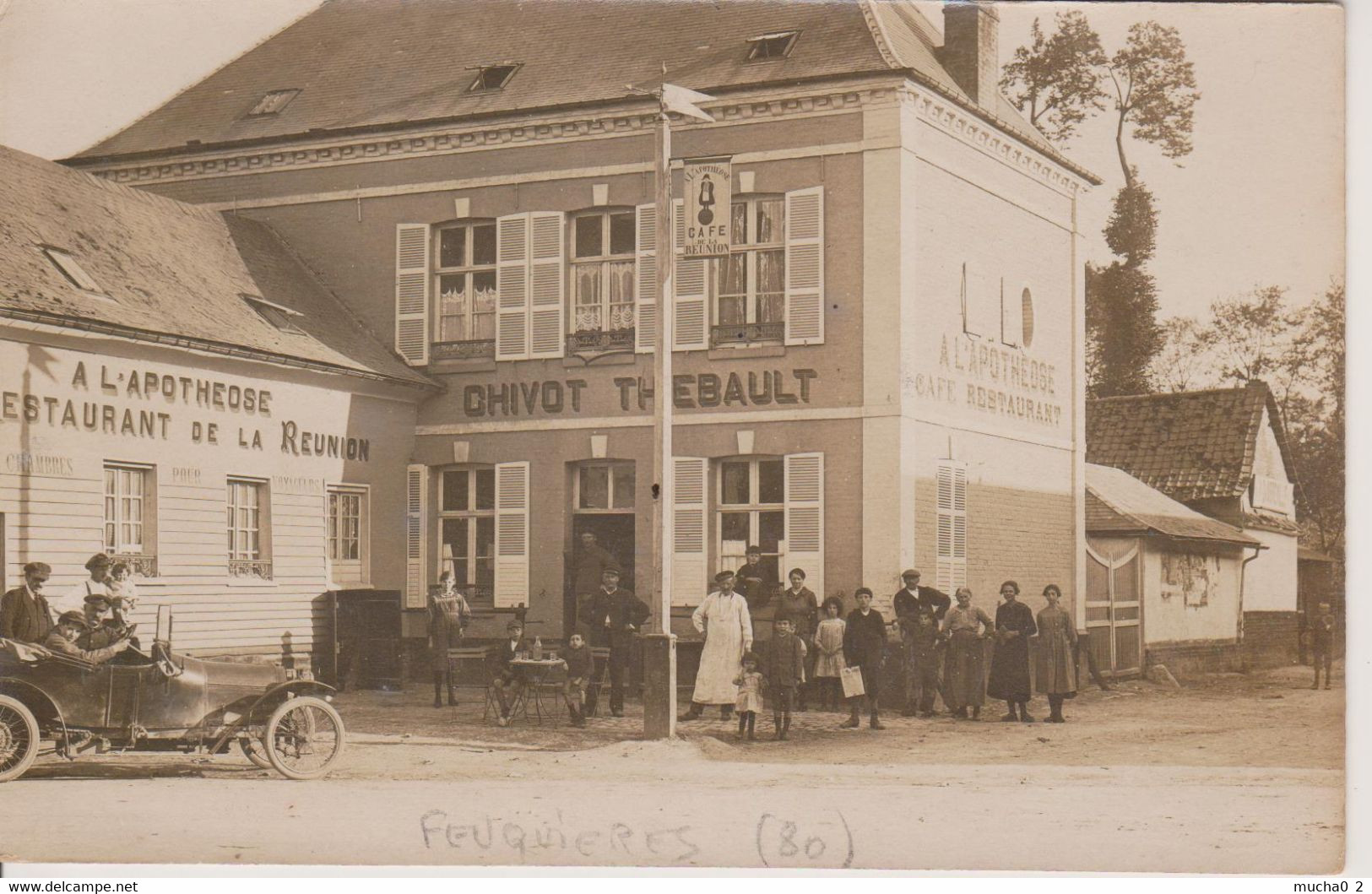 80 - FEUQUIERES EN VIMEU - A L'APOTHEOSE - CAFE RESTAURANT DE LA REUNION - CARTE PHOTO - CHIVOT - Feuquieres En Vimeu