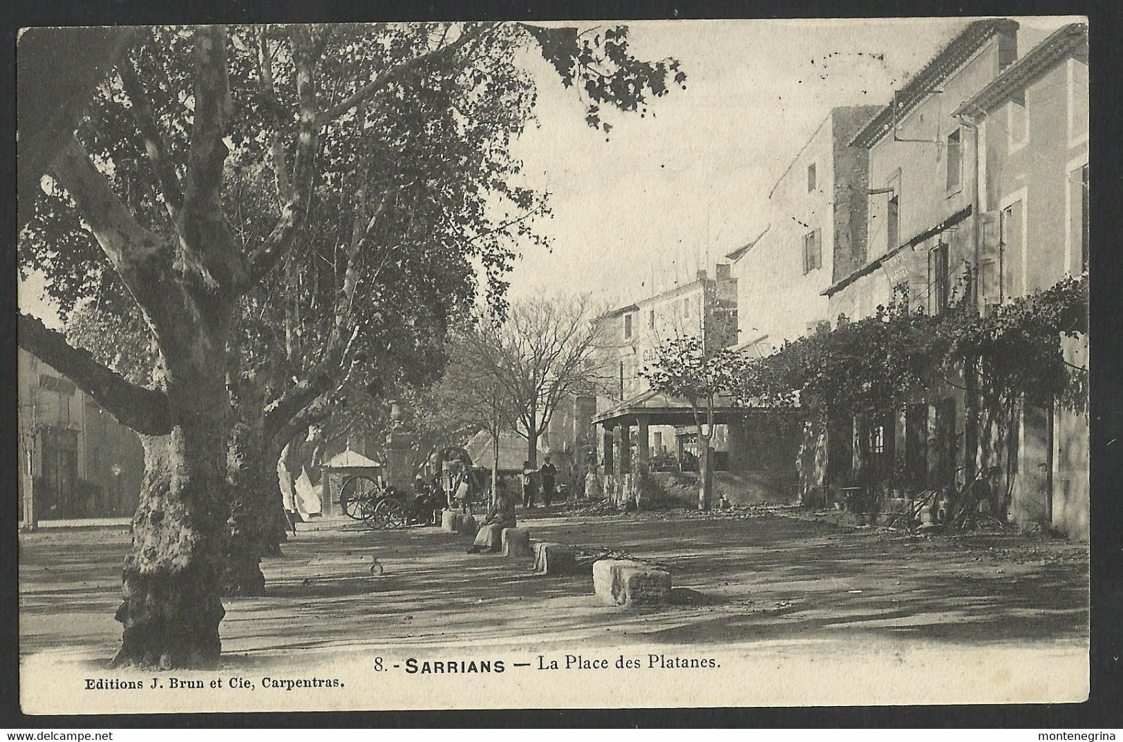 SARRIANS La Place Des Platanes 1906 Old Postcard (see Sales Conditions) 03193 - Sarrians