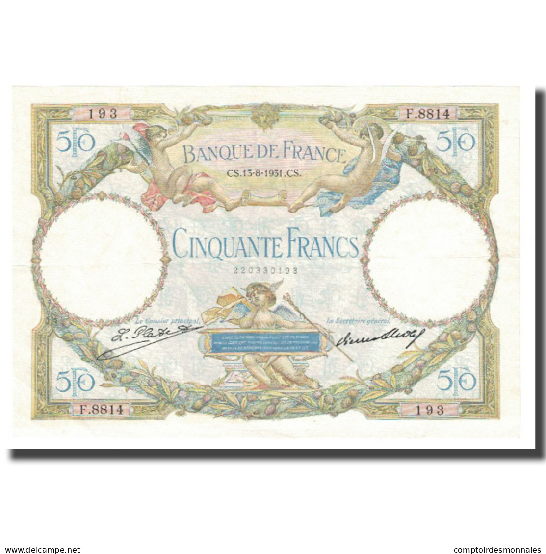 France, 50 Francs, Luc Olivier Merson, 1931, 1931-08-13, SUP+, Fayette:16.2 - 50 F 1927-1934 ''Luc Olivier Merson''