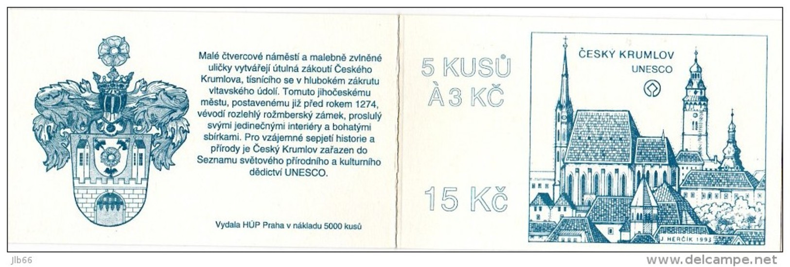 Carnet De 5 Timbres YT C 16 (II) Cesky Krumlov / Booklet Michel MH 0-7 I  (tirage : 5000) - Unused Stamps