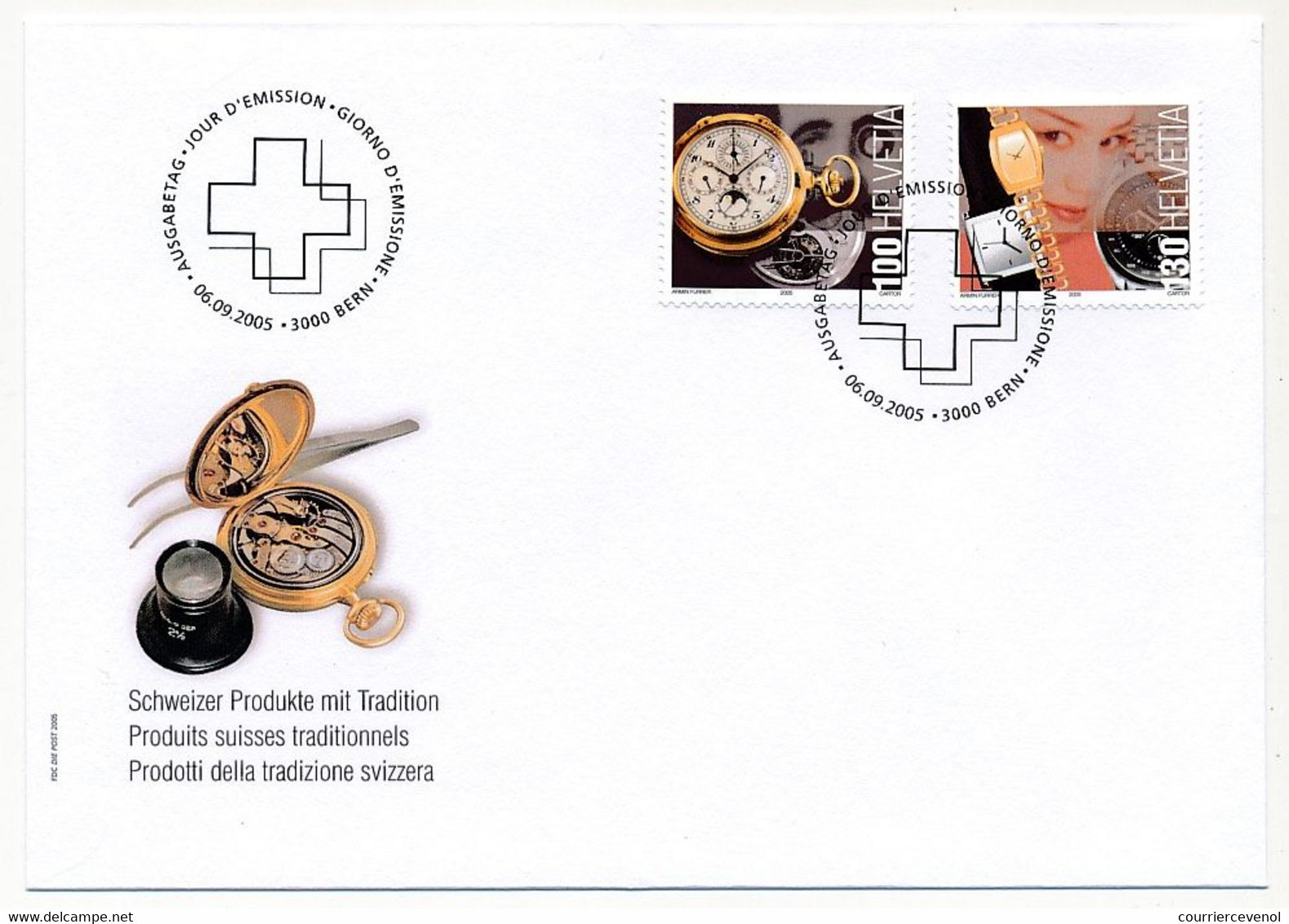 SUISSE -  FDC 2005 - Produits Suisses Traditionnels (Horlogerie) - Berne - 9/9/2005 - 1 Enveloppe - Uhrmacherei