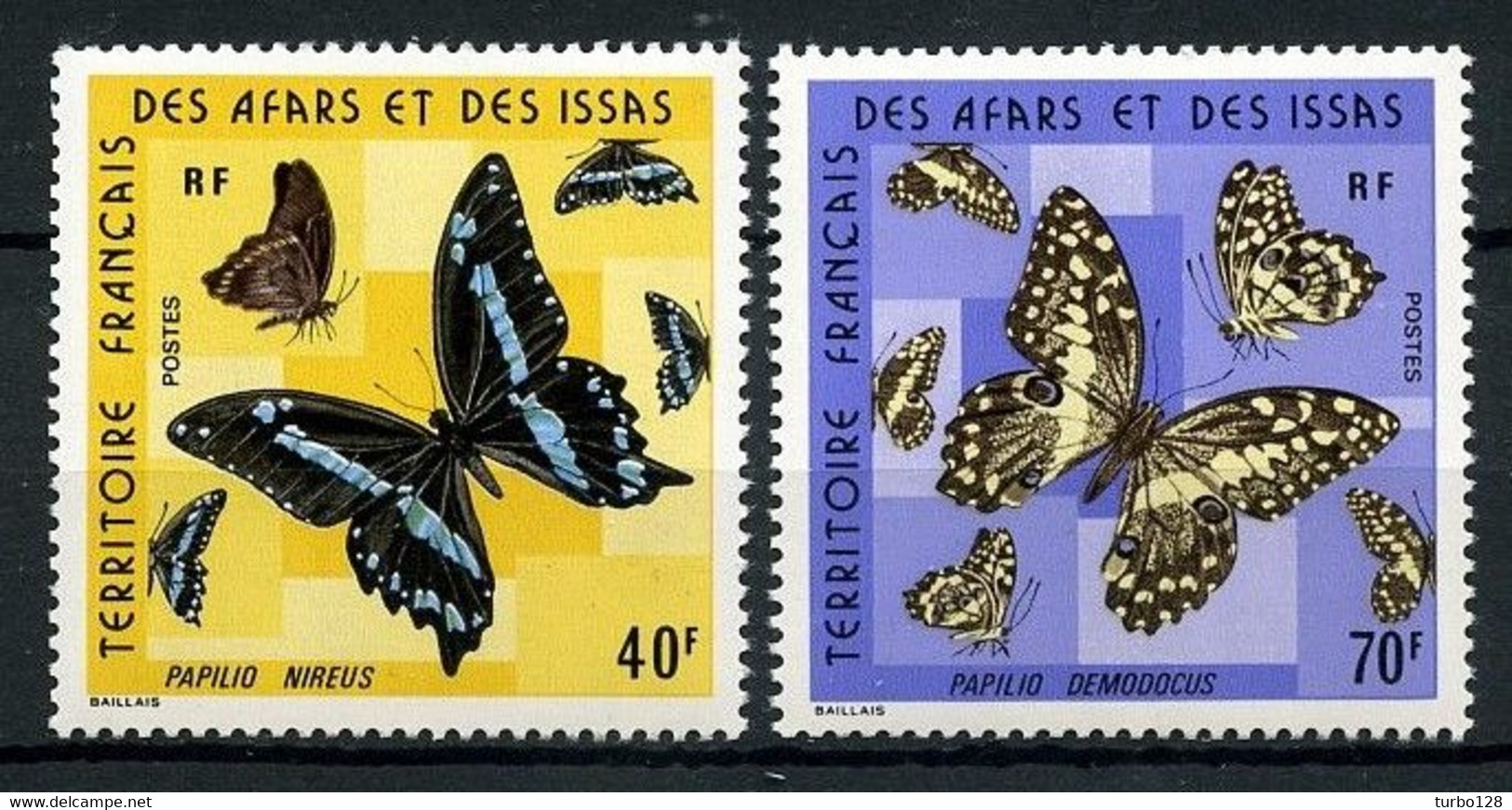 AFARS ISSAS N° 406/407 ** Neufs MNH Superbes C 16 € Faune Papillons  Butterflies Fauna Animaux - Unused Stamps