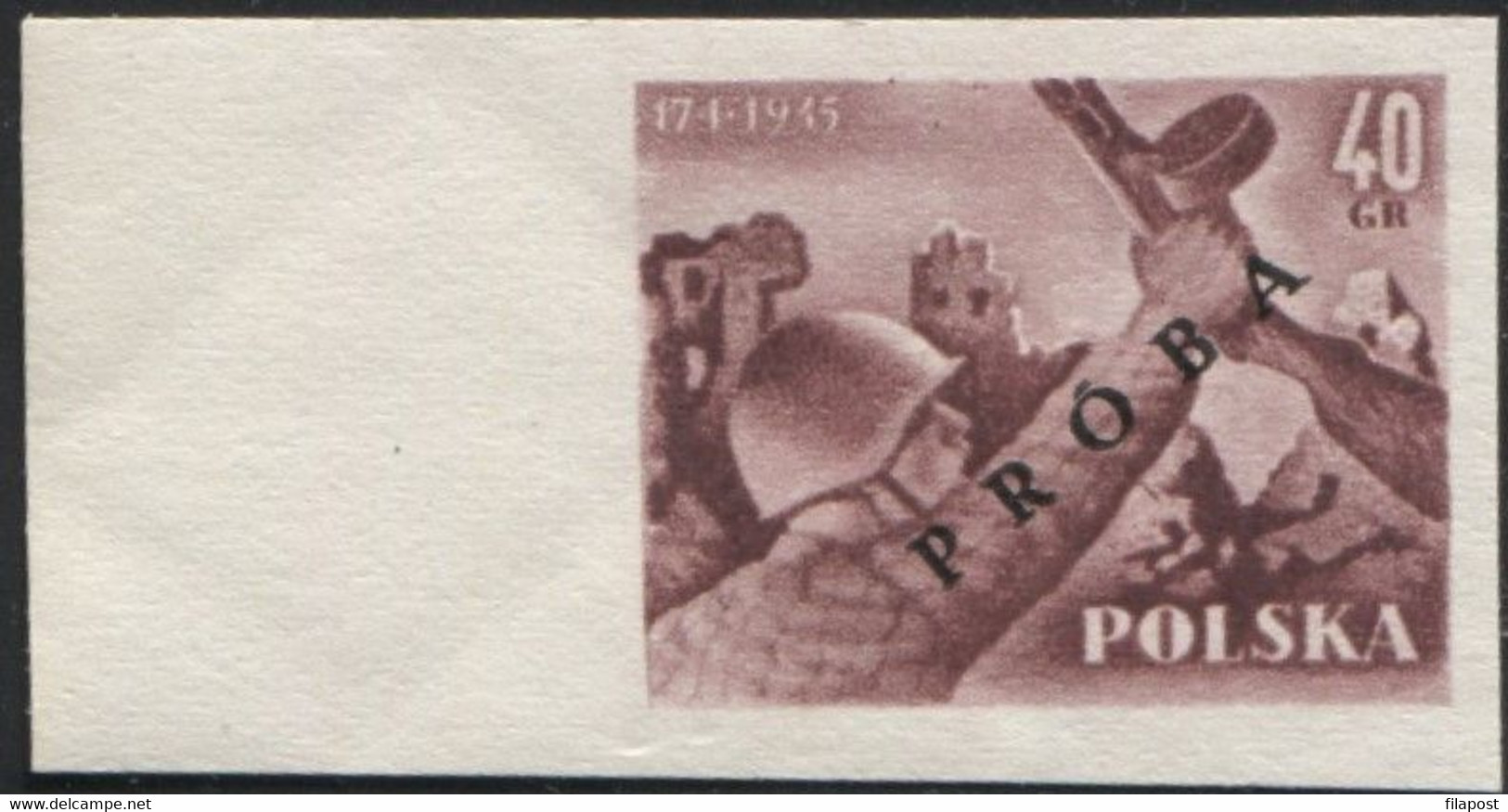 1955 Poland, Mi 897/898, Proof Of Colour 10th Anniversary Of Warsaw Liberation, PZF Expert Guarantee Korszeń MNH** P30 - Proofs & Reprints